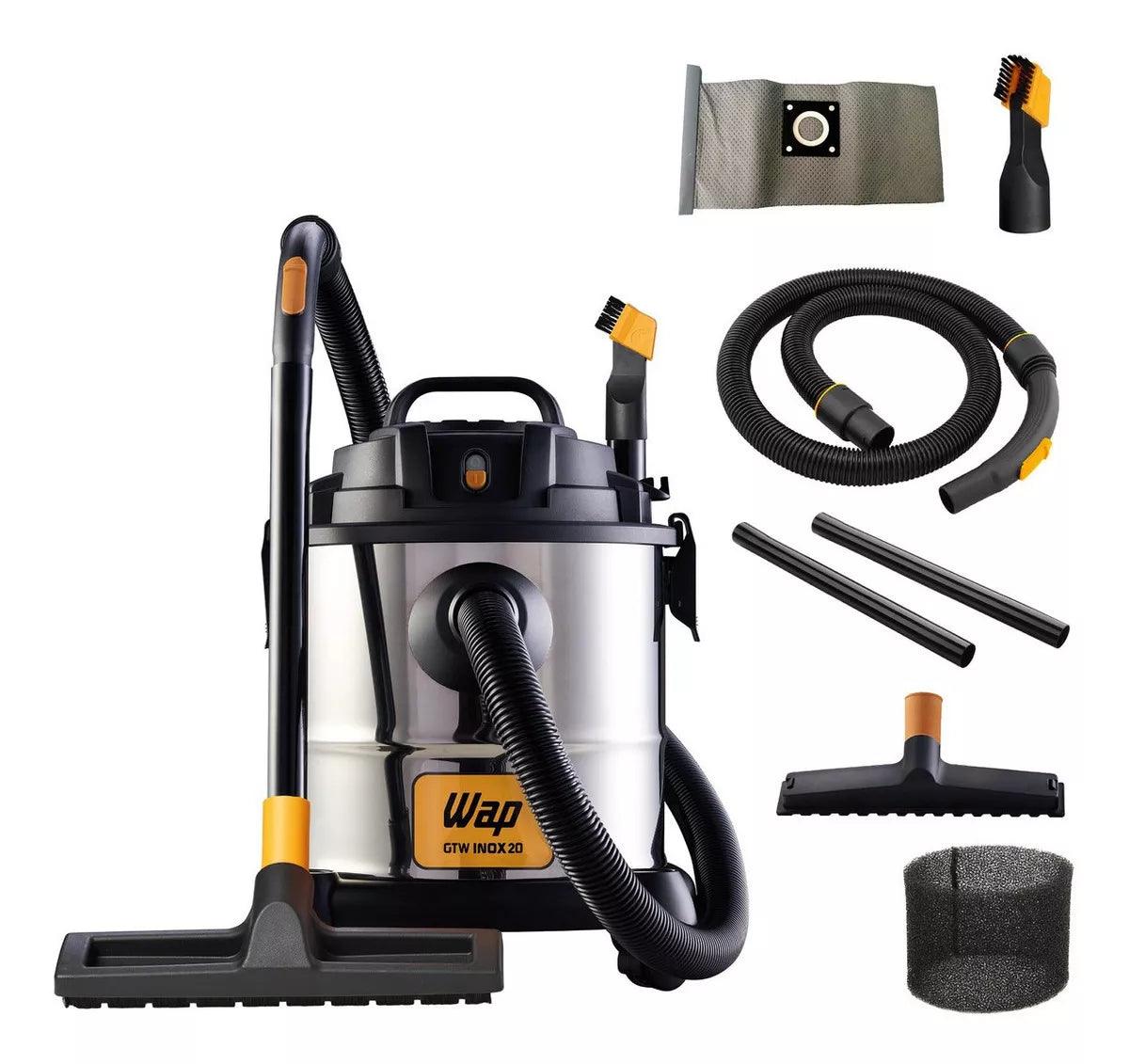 Aspirador De Pó E Água Wap GTW Inox 20, 1600w De Potência, Volume De 20l, Com Bocal De Sopro 220V - AzulDirecty