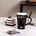 Mini Fondue Porcelana Caneca Casal Com 1 Garfo - AzulDirecty
